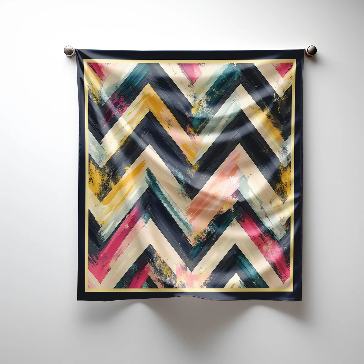Simply Scarf™ – Painted Motion, 21.5"x21.5" Imitation Silk Bag Scarf with Free Pattern
