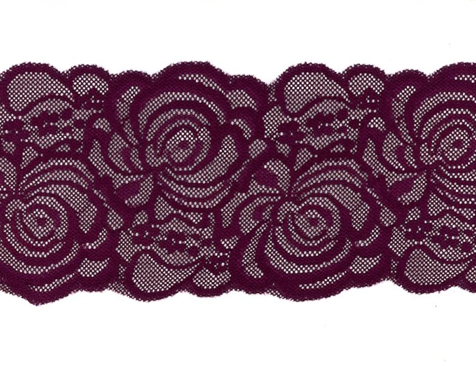 3 1/2" Elastic Lace Plum