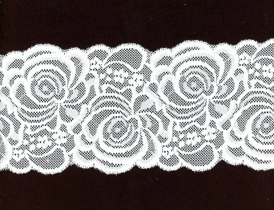 3 1/2" Elastic Lace White