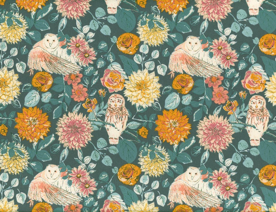 Owl Things Floral Flannel