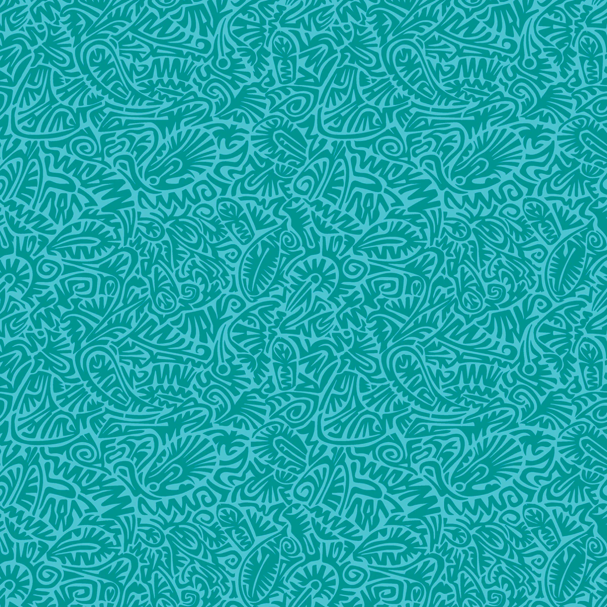 Woodcut Aqua – 100% Quilting Cotton Fabric by the Yard