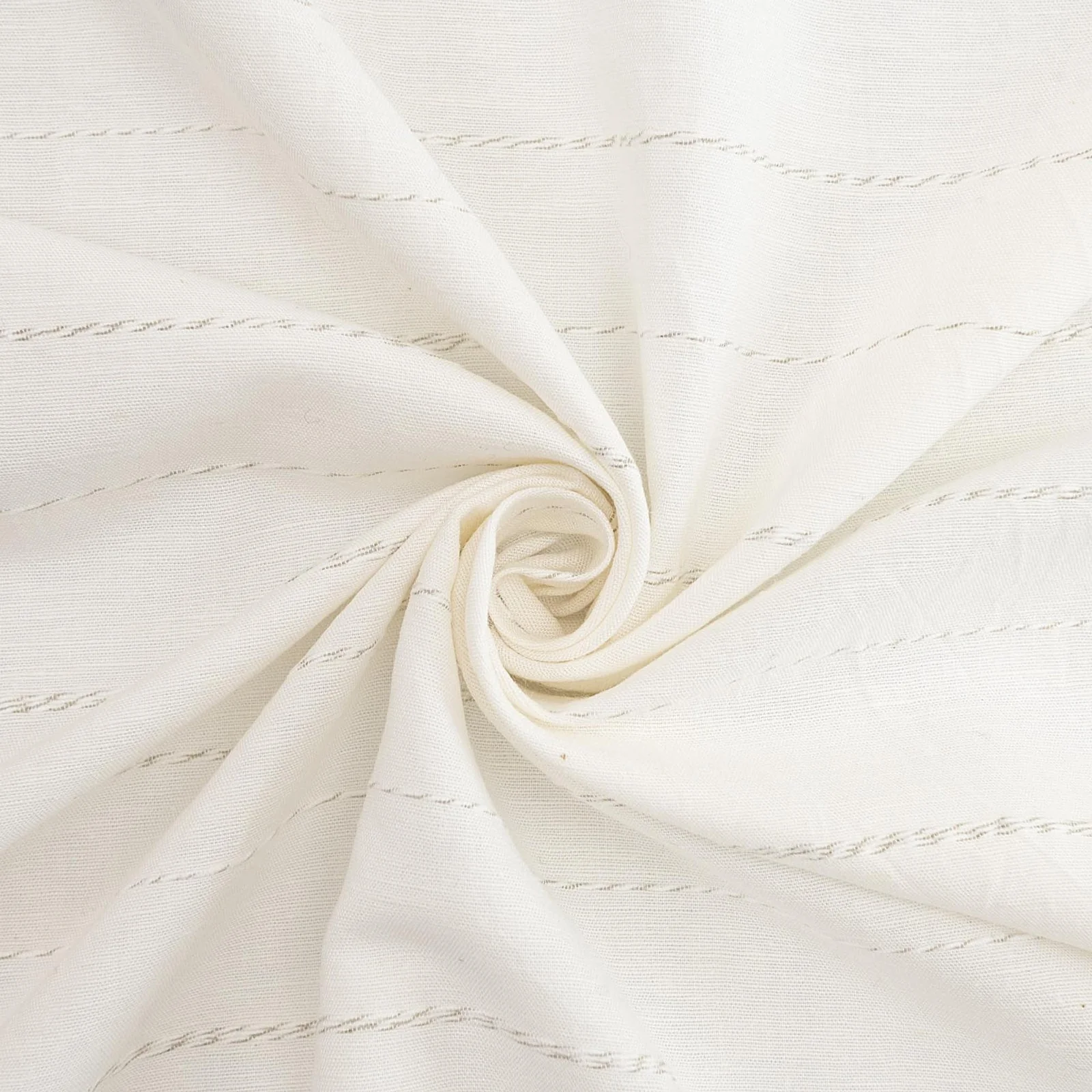 Rayon Woven - "Soft White with Gray Stripe"