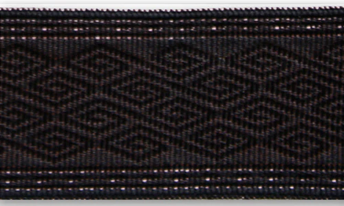 1 1/2" Geometric Pink & Black Brocade Ribbon (Made in Austria)