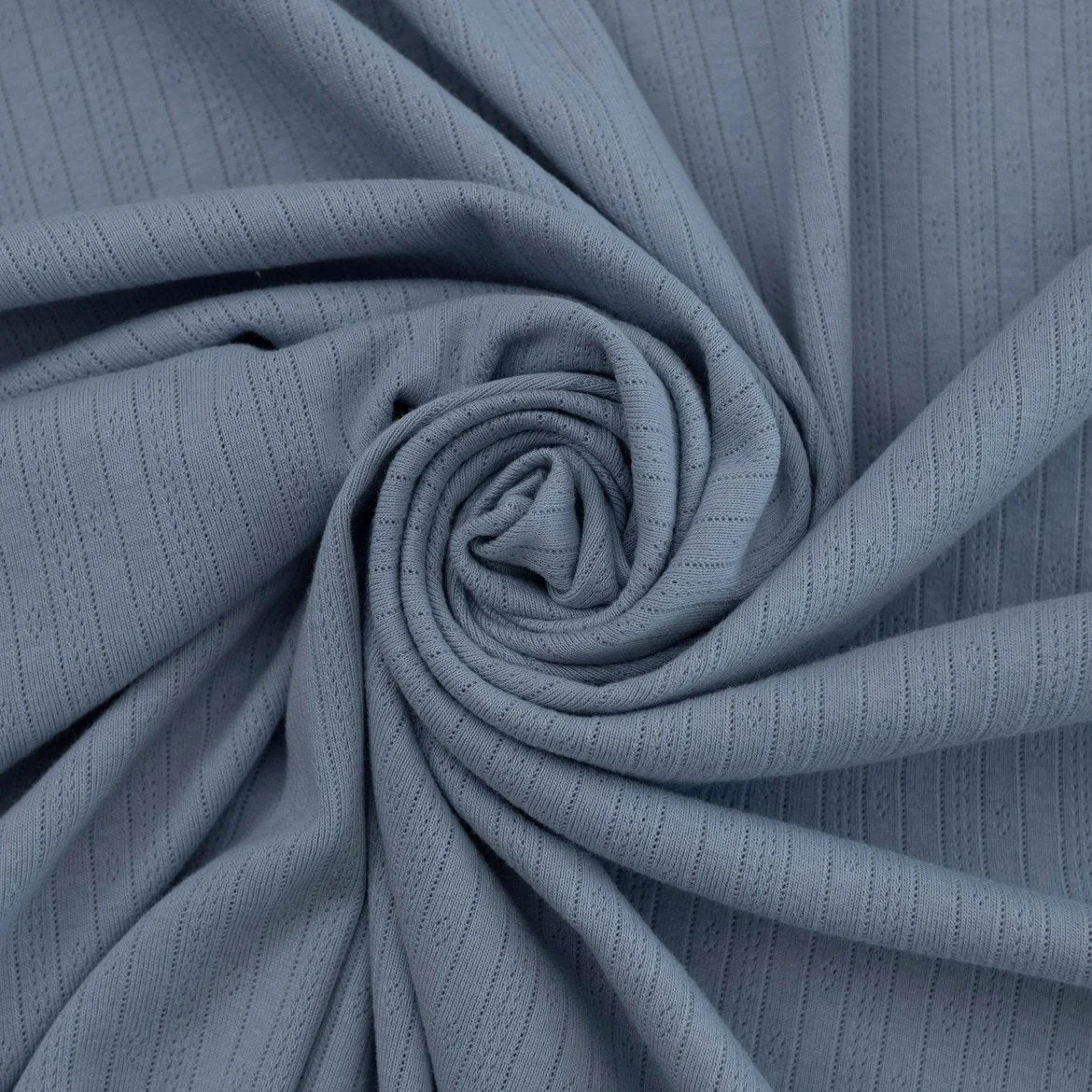 Pointelle Cotton Knit - Dusty Blue