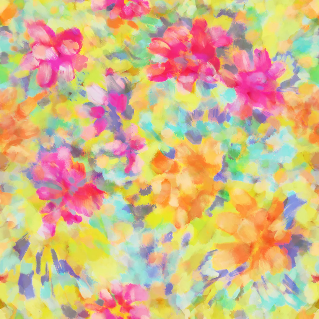 Alcohol Ink Pink & Yellow – 100% Quilting Cotton Fabric by the Yard