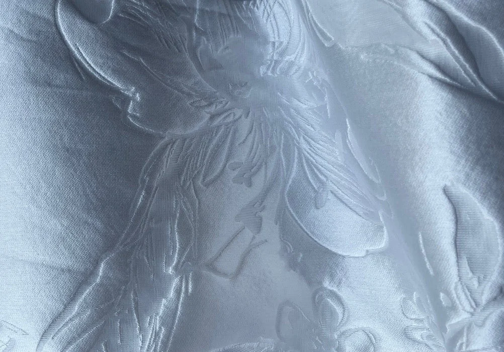 Airy White Silk Blend Jacquard Mock Organza (Made in Italy)