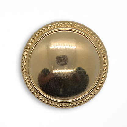 7/8" Braided Rim Domed Gold Metal Button (Made in Italy)