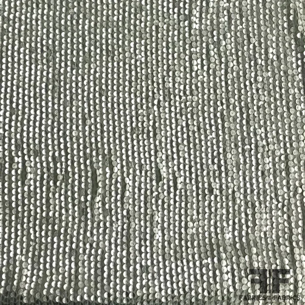 Sequined Silk Georgette - Seafoam/Silver