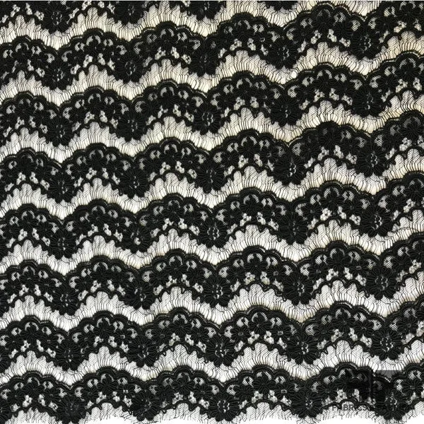 French Alencon Lace - Black