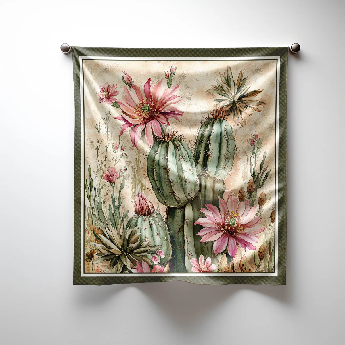 Simply Scarf™ – Desert Bloom, 21.5"x21.5" Imitation Silk Bag Scarf with Free Pattern