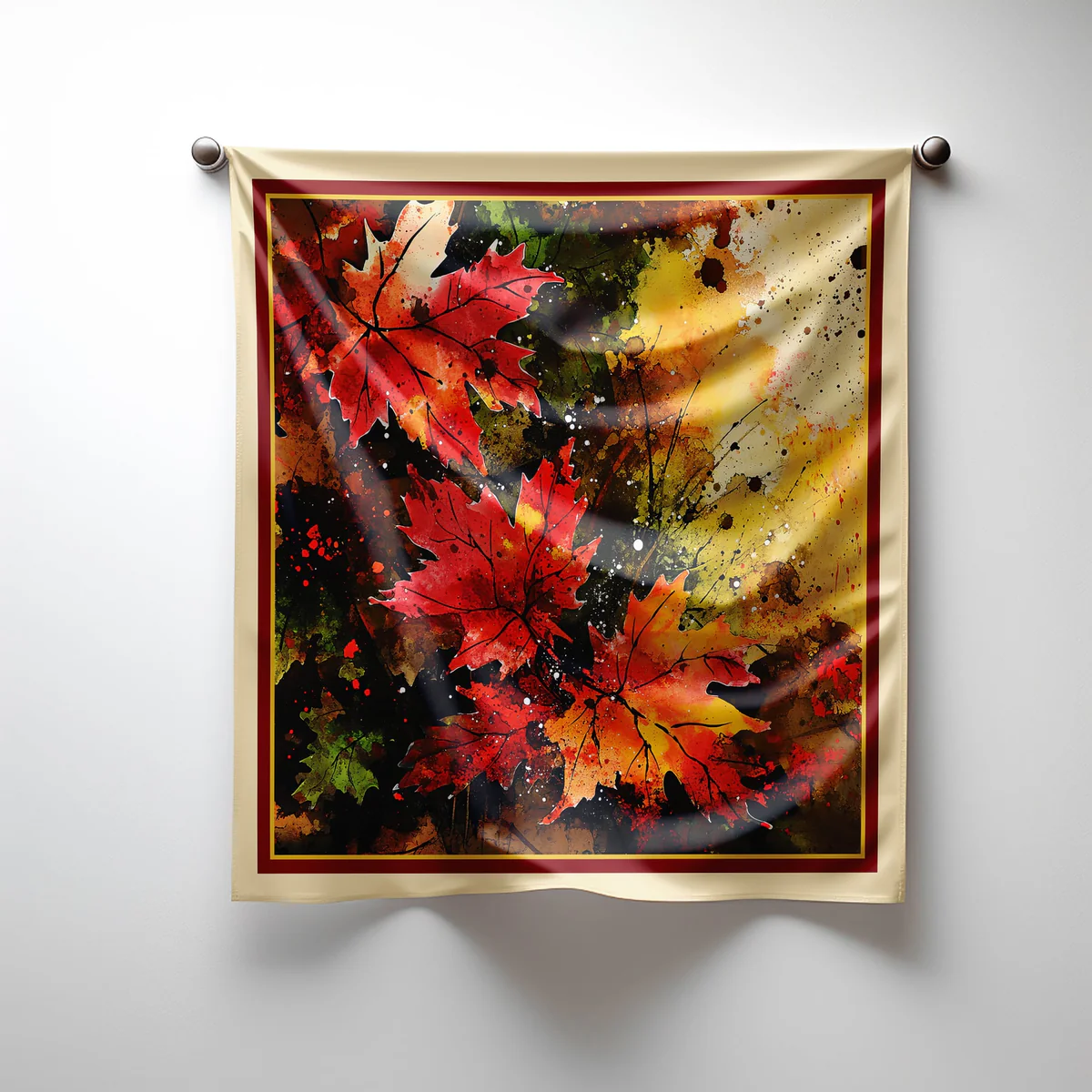 Simply Scarf™ – Autumn Blaze, 21.5"x21.5" Imitation Silk Bag Scarf with Free Pattern