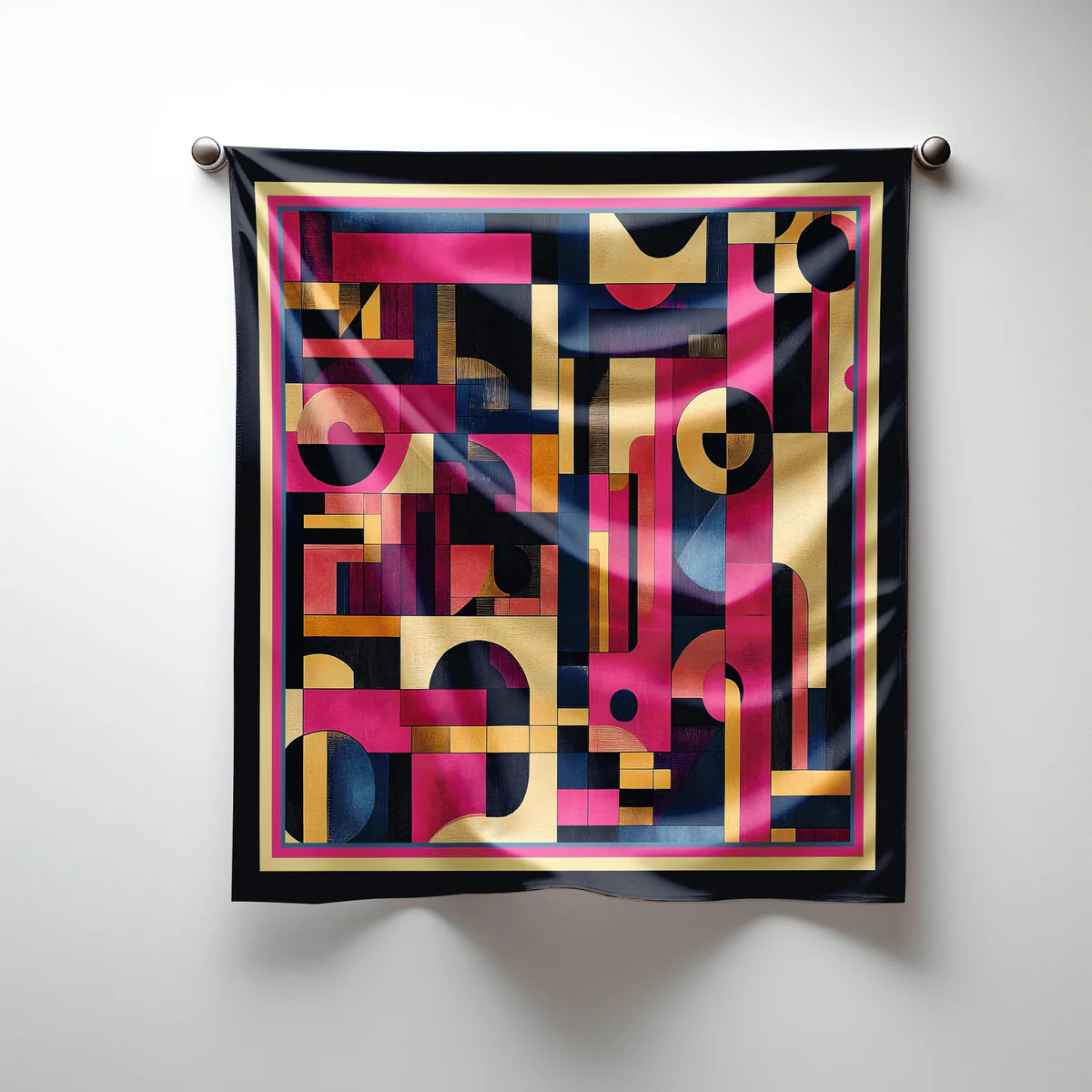 Simply Scarf™ – City Grid, 21.5"x21.5" Imitation Silk Bag Scarf with Free Pattern