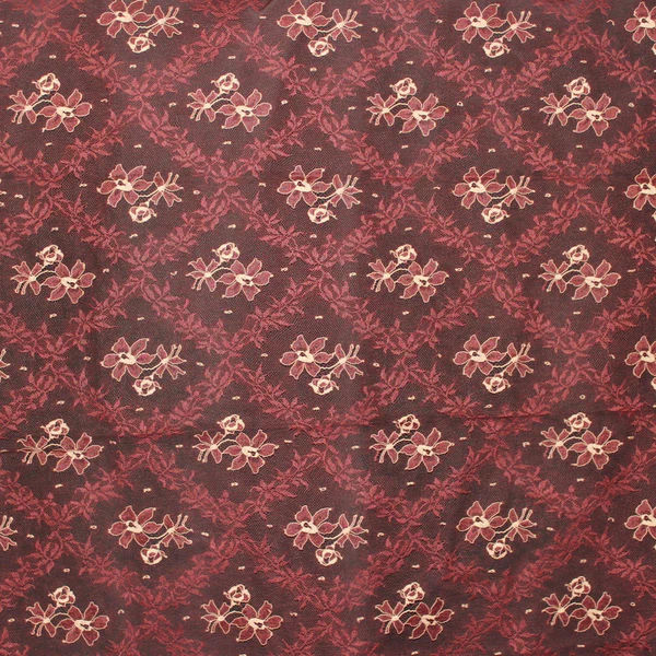 Diamond Floral Chantilly Lace - Burgundy/Beige