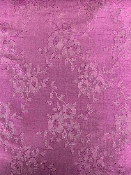 Floral Light-Weight Shantung Jacquard - Magenta