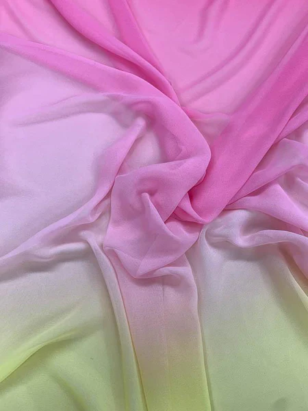 Ombre Poly Chiffon - Bubblegum Pink / Yellow