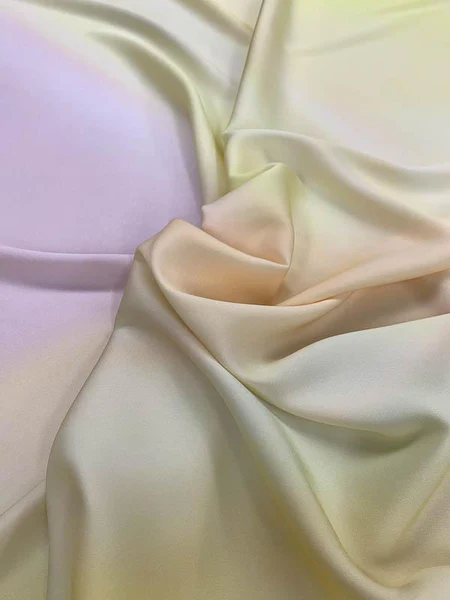 Ombré Tie-Dye Stretch Silk Georgette - Yellow / Ivory / Tan / Blush