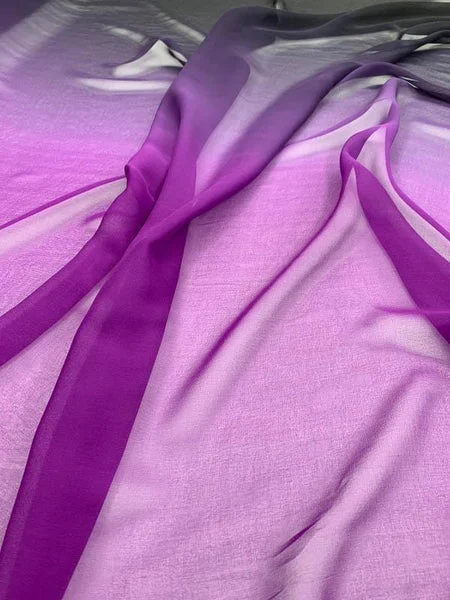 Ombré Silk Chiffon - Purple / Black