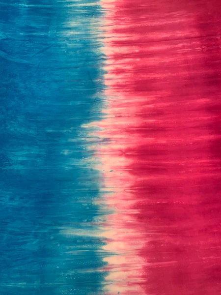Ombré Tie-Dye Printed Silk Crepe de Chine - Magenta / White / Blue