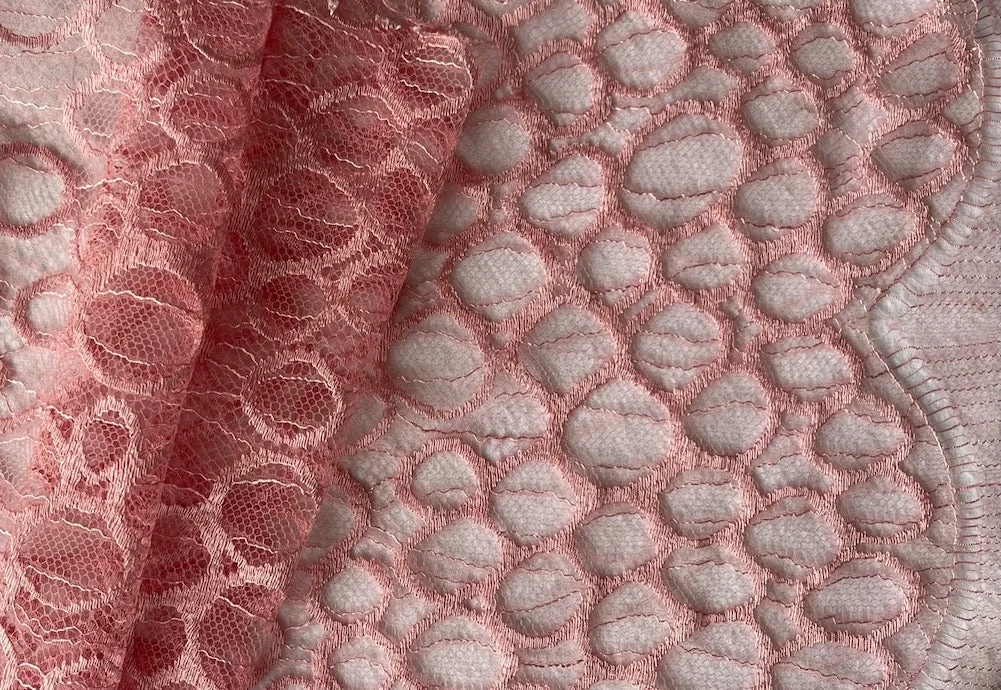 Sweet Pink Lemonade Poliamide Lace Fabric (Made in Italy)