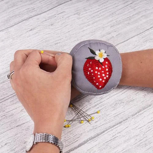 Strawberry Pin Cushion with Wrist Strap