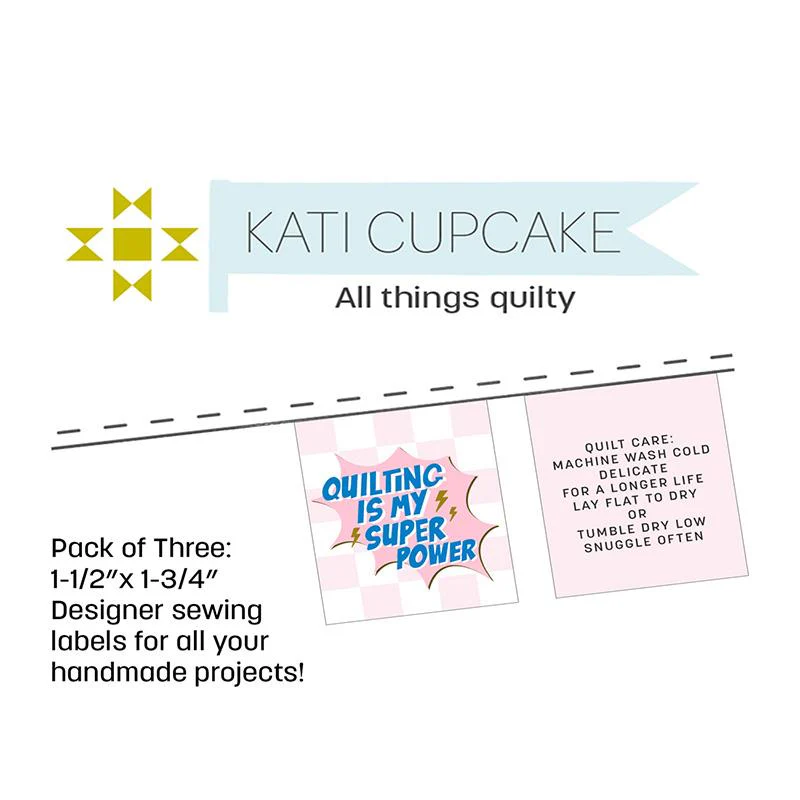 Kati Cupcake Labels: Quilting Is My Super Power