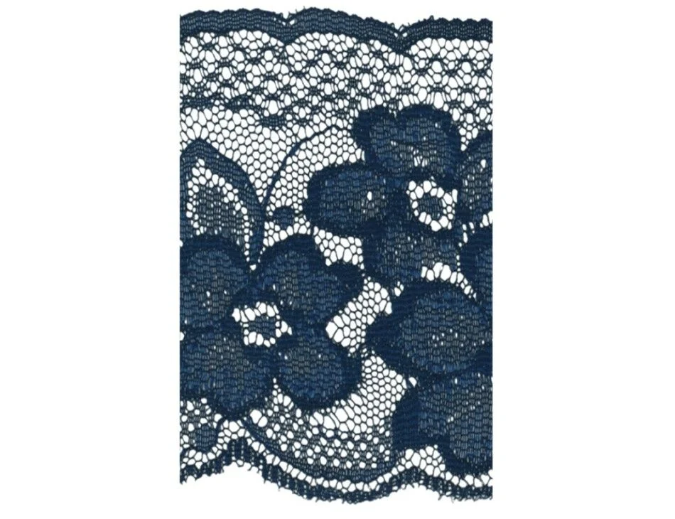2 1/4" Rachel Lace Trim Non-stretch Navy