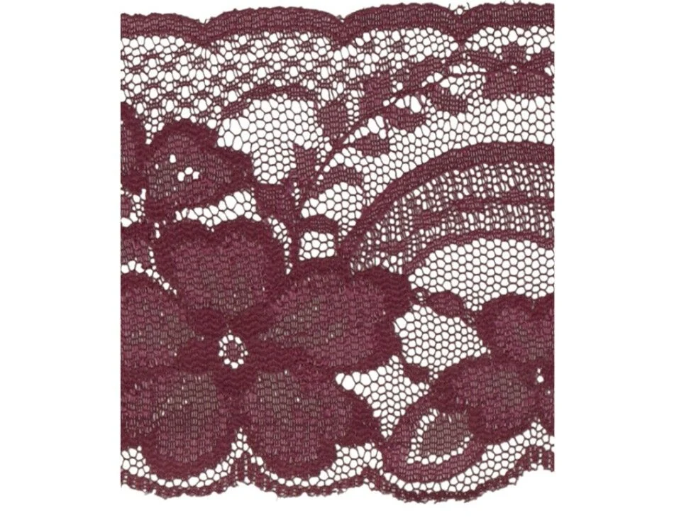 2 1/4" Rachel Lace Trim Non-stretch Wine