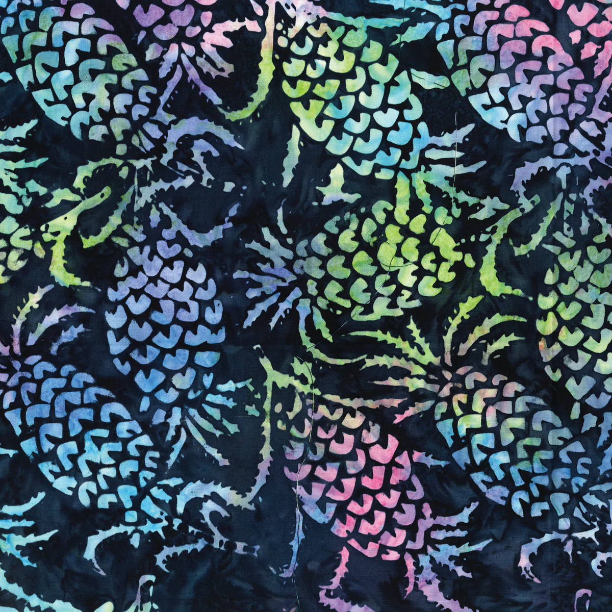 Batiks Pineapples Indigo Multi – 100% Quilting Cotton Fabric by the Yard