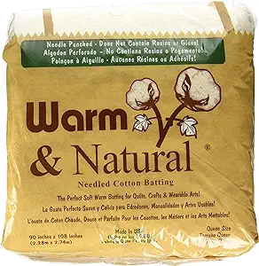 Warm & Natural Cotton Batting Queen Size 90"X108"