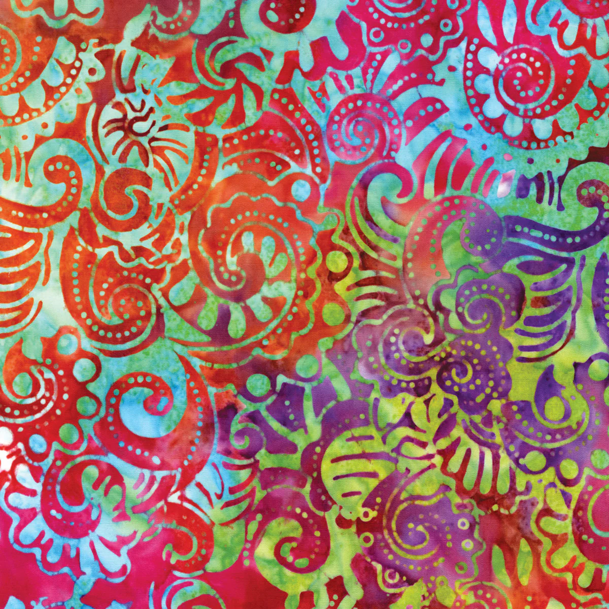 Batiks Mod Paisley Bright Multi – 100% Quilting Cotton Fabric by the Yard