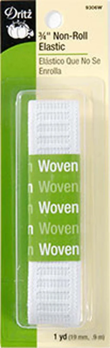 Non-Roll Elastic- White - 3/4" x 1 Yard - Dritz Brand