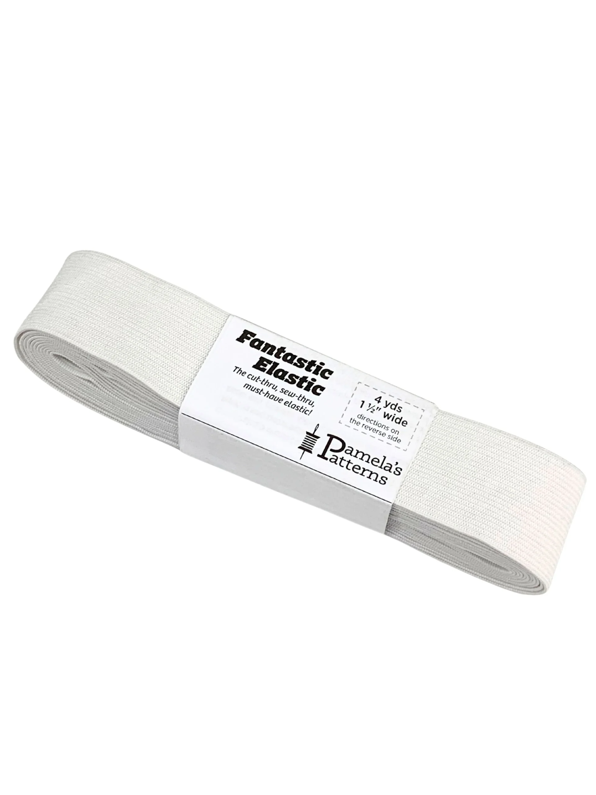 Pamela's Patterns - White Fantastic Elastic 1 1/2" Wide