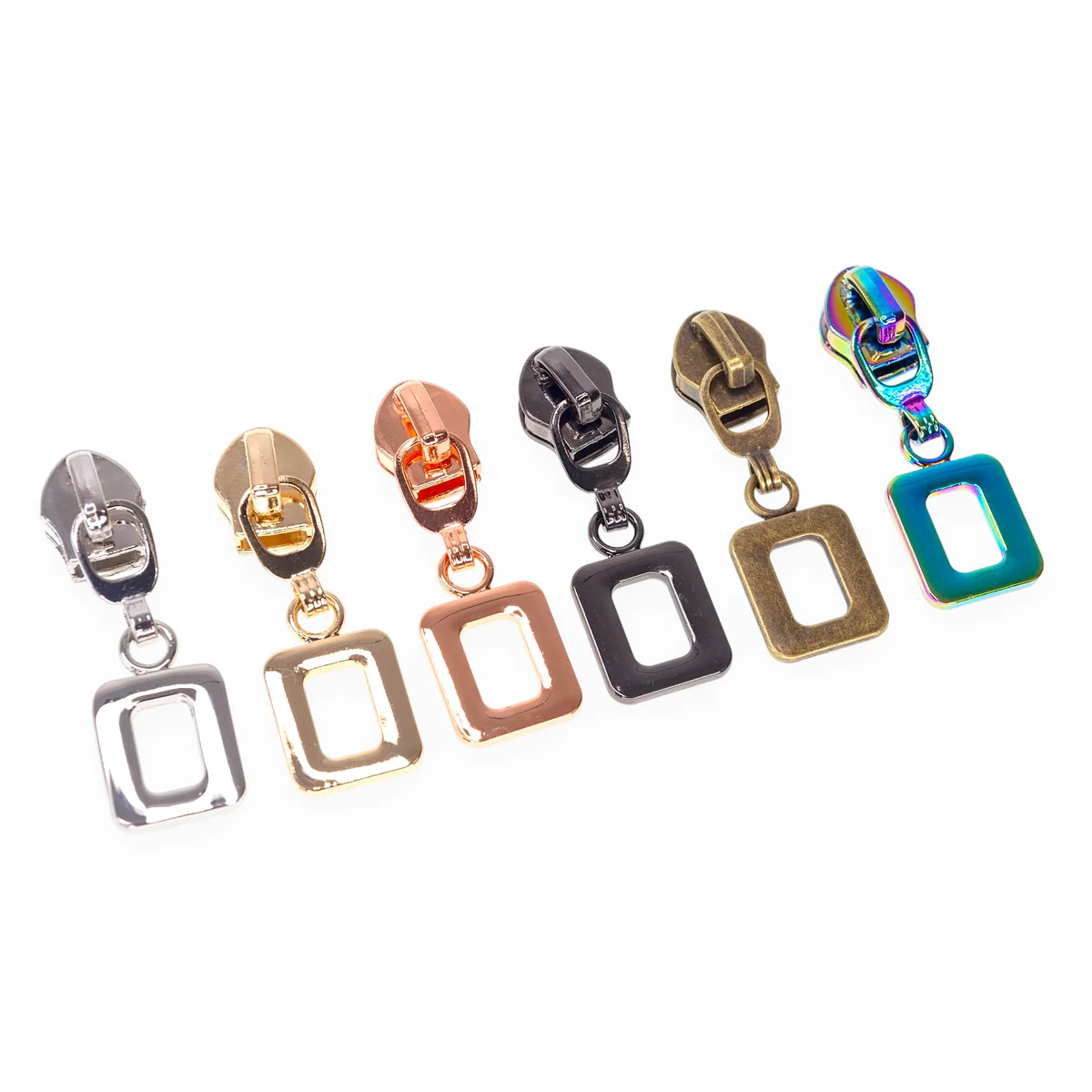 #5 Zipper Pulls - Square - Set of 4