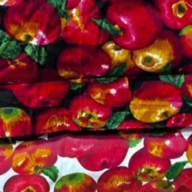 Apple Print Poly Cotton Fabric by The Yard 58 Inched