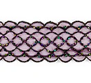 2" Plum Scalloped Galloon Beaded Lace