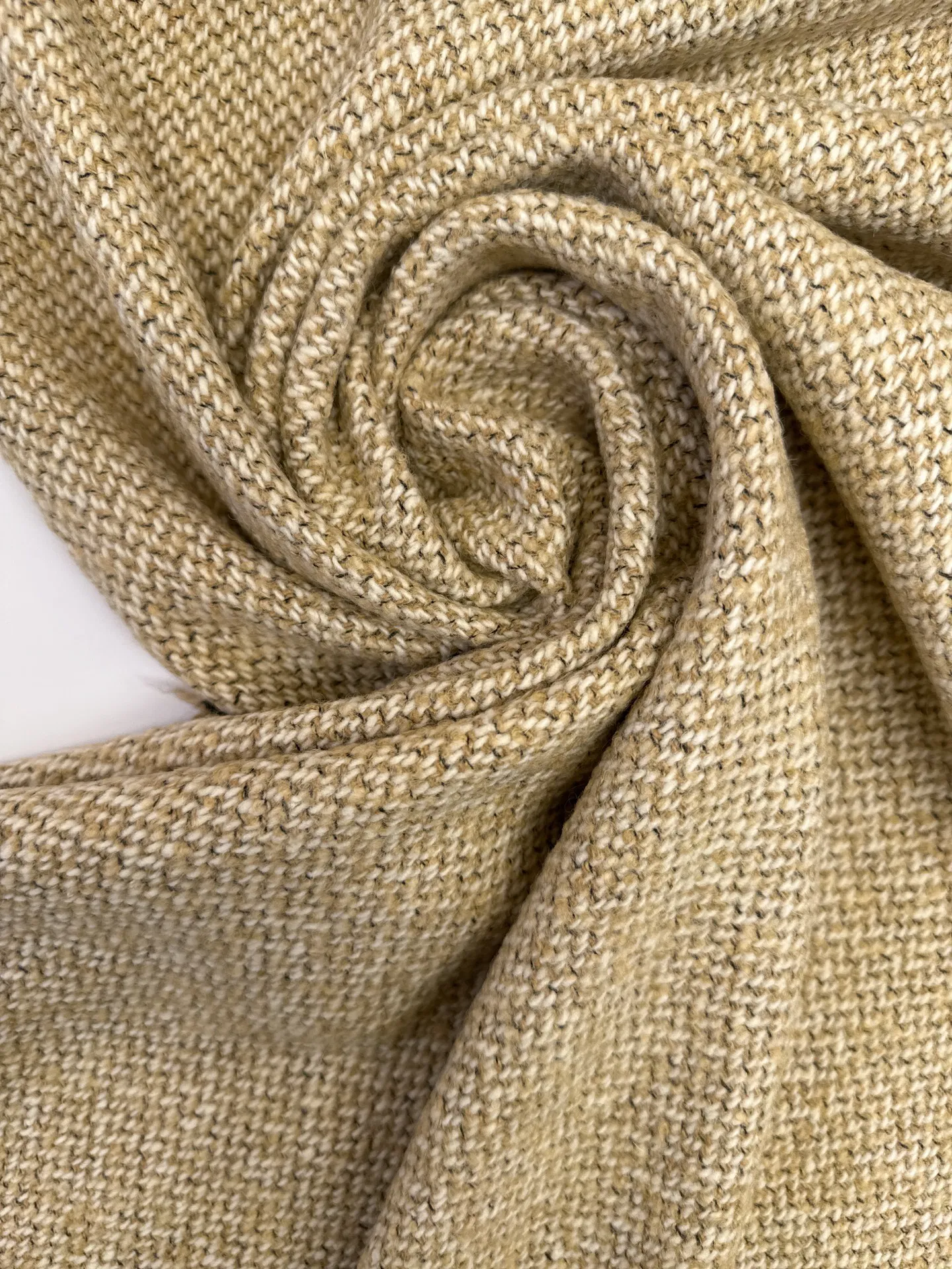 Tweed - Twill Weave in Cream and Beige, Wool Blend