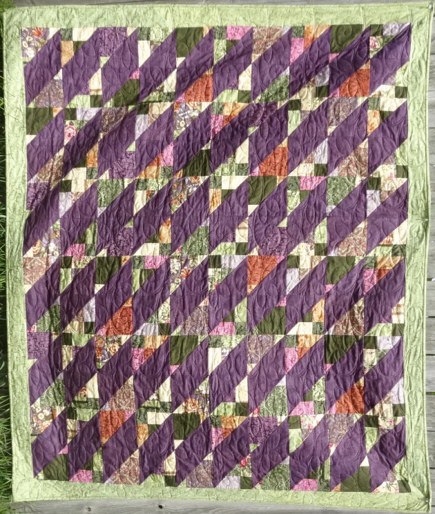 Blueberry Delight in Arabella Rose - - Finished Quilt