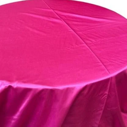 Bridal Satin Round Polyester Tablecloth - 120 Inch Linen