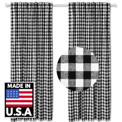Buffalo Checkered Gingham Curtain 56'' by 96'' Two Panels