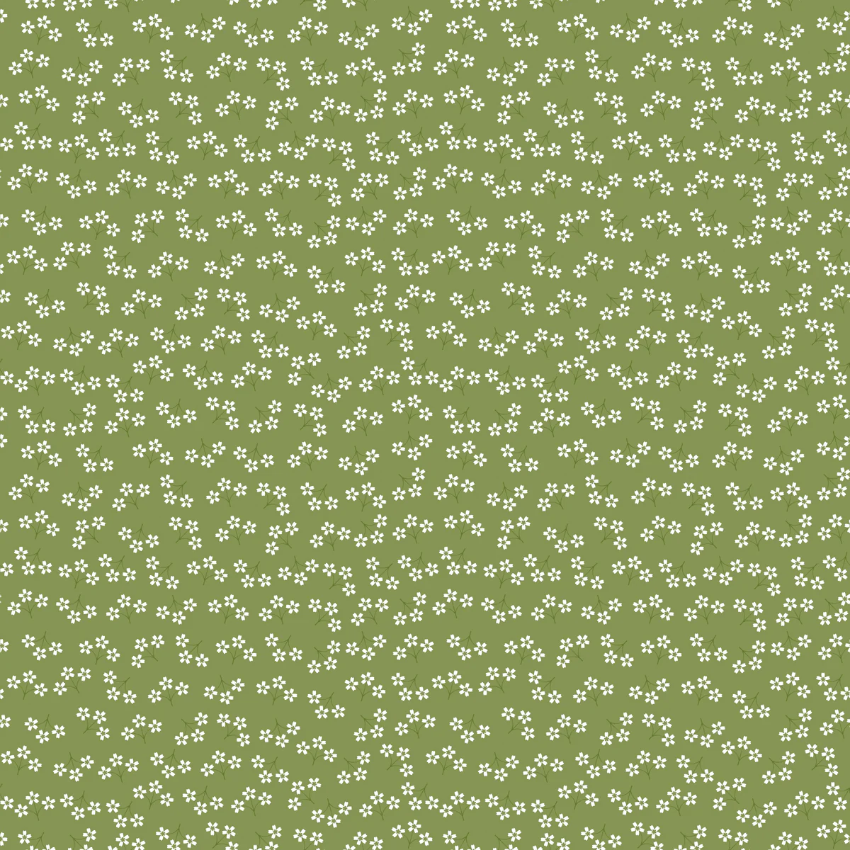 Day in the Life Blossoms Basil – 100% Quilting Cotton Fabric by the Yard