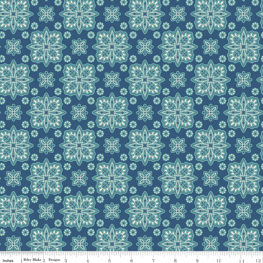 Americana Parade Dark Denim - 100% Quilting Cotton Fabric by the Yard