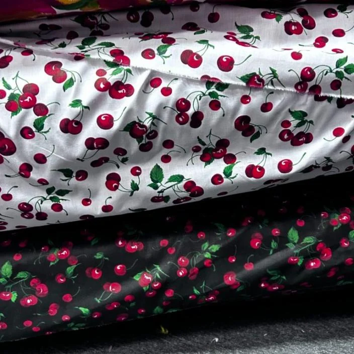 Cherry Print Poly Cotton Fabric by The Yard 58 Inches