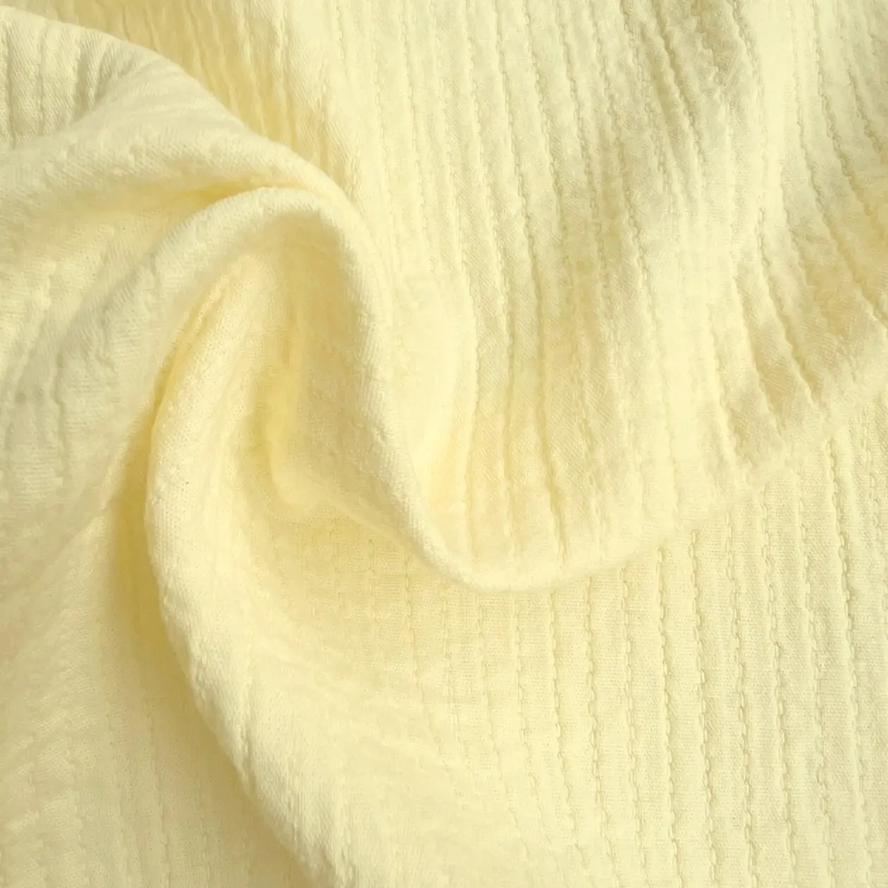 Cotton Double Layered Woven Stripes - Lemon