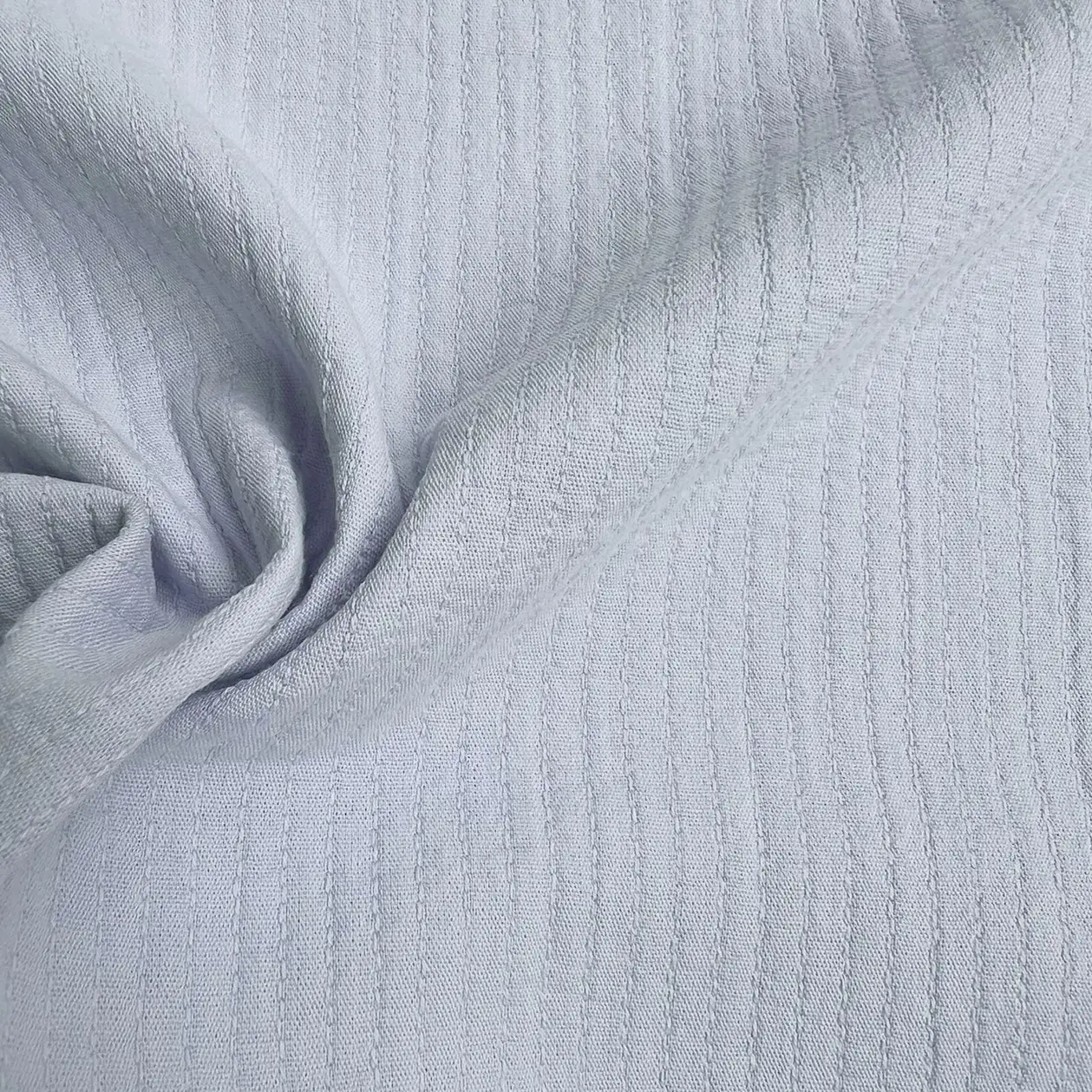 Cotton Double Layered Woven Stripes - Sky