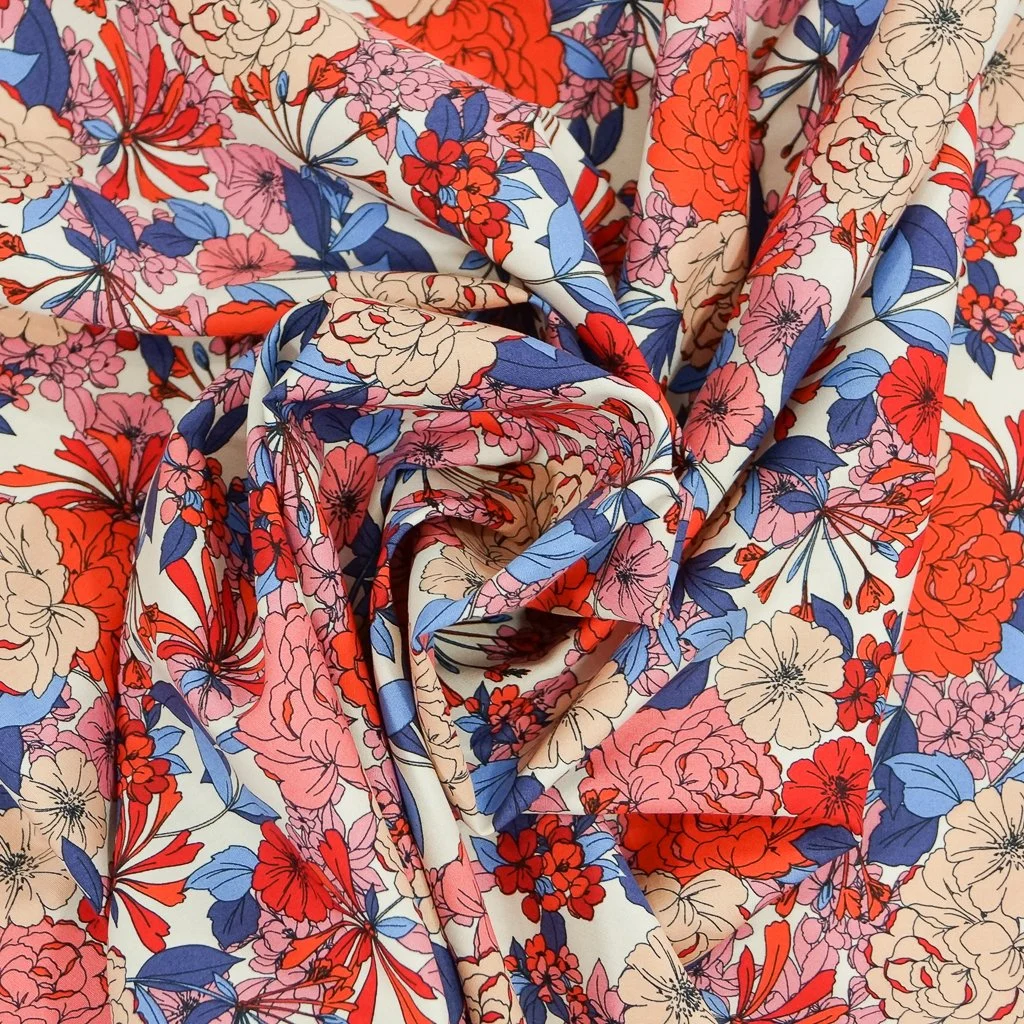 Cotton Poplin - "Cheerful Italian Floral"