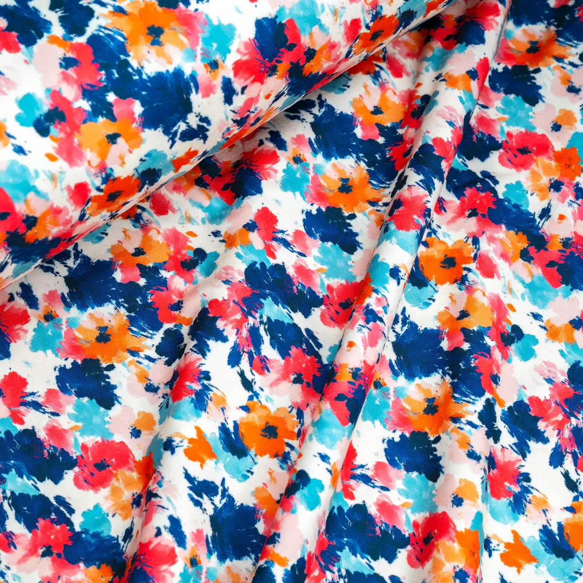 Harvest Dot Floral Double Brushed Polyester Knit Jersey Fabric