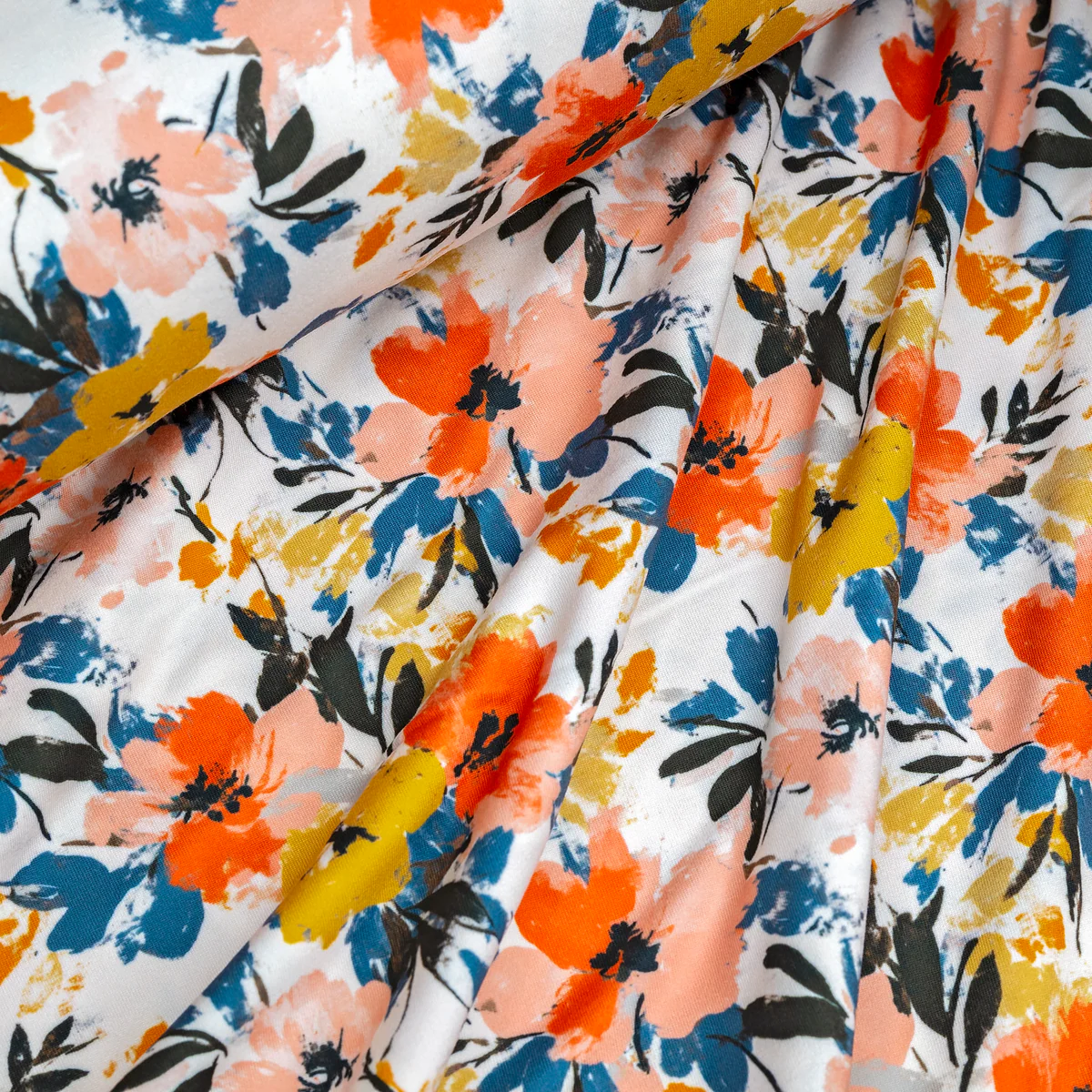 Blushstroke Double Brushed Polyester Knit Jersey Fabric