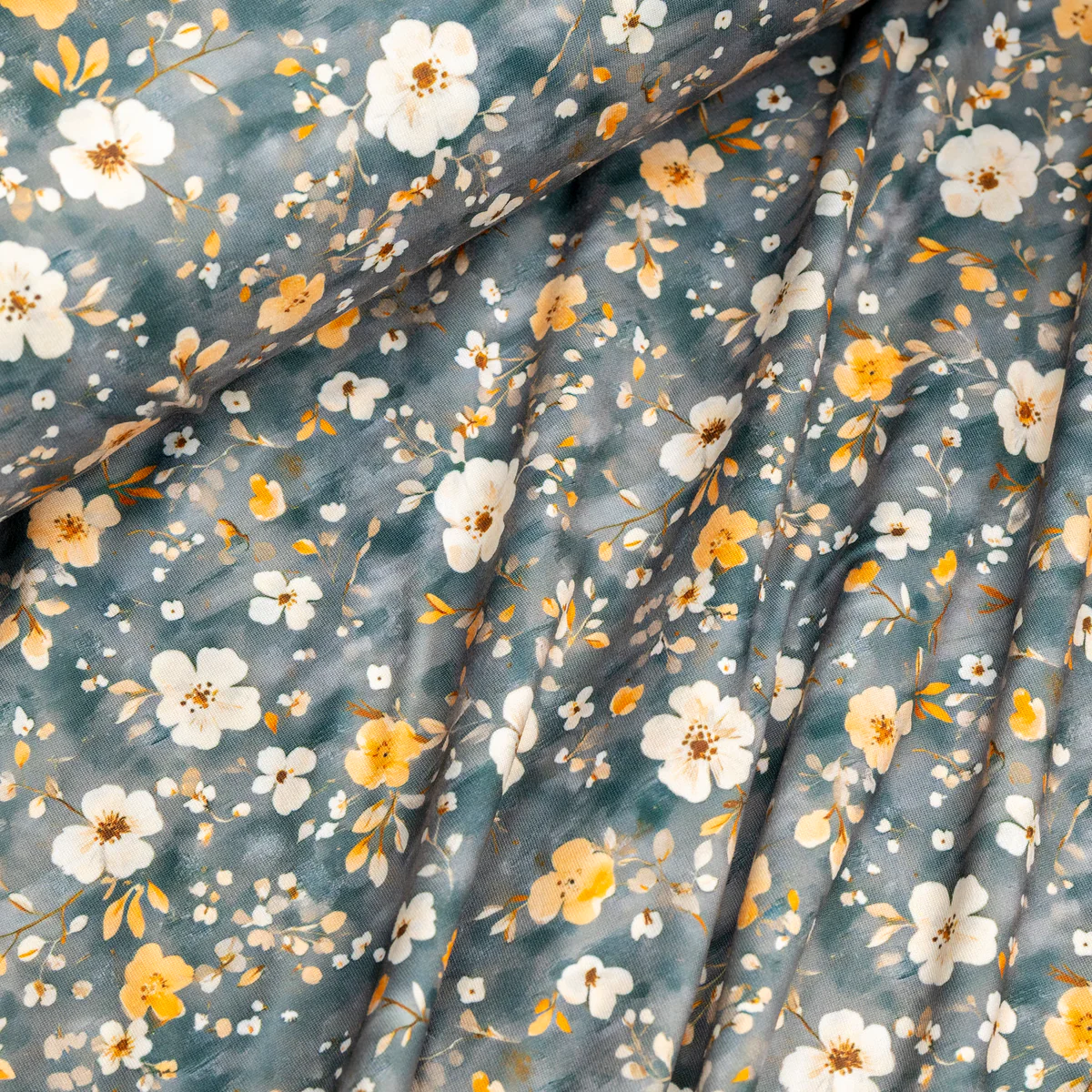 Misted Meadow Double Brushed Polyester Knit Jersey Fabric
