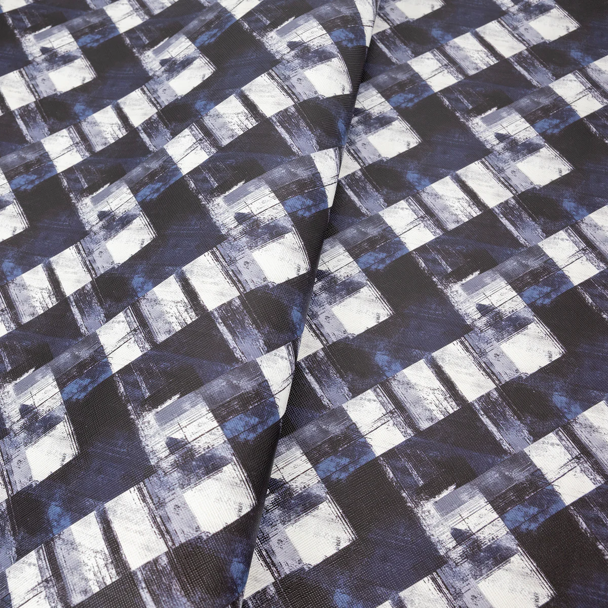 Grunge Plaid Printed Vinyl 18" x 53" Roll | Saffiano Texture