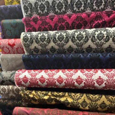 50 Yards Flocked Damask Taffeta Fabric Roll Wholesale 58'' Wide Event & Curtain Material